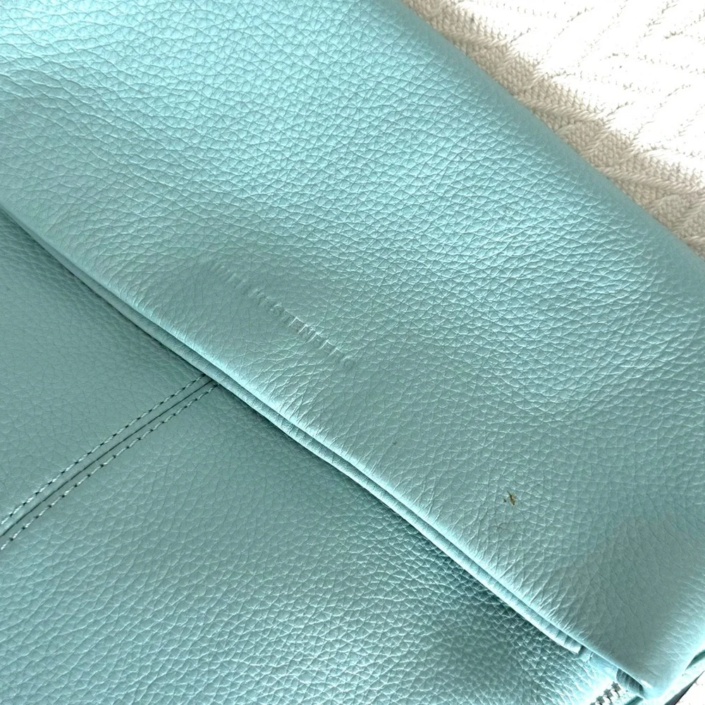 AIMEE KESTENBERG Baby Blue Genuine Leather Slouchy Hobo Purse Designer Bag - Picture 9 of 15